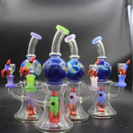 8.5inhces Starball rocket Bong 14mm Male Glass Bong Bowl with Thick Hookah Bowls Water Pipes for Dab Rigs