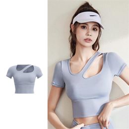 Active Shirts Plus Size Sexy Slim Women's Yoga Fitness Shirt Quick Dry Running T-Shirt Breathable Workout Top