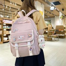School Bags 2024 Cute Pink Travel Book Backpack Women Nylon Bag Lady Kawaii College Fashion Female Laptop Student