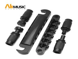 A Set guitar parts Black String Saddle TuneOMatic Bridge and Tailpiece For GB LP Style Electric Guitar MU04559630617