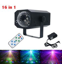 16 Patterns in 1 Laser Light Projector Magic Ball Remote Control 10W DJ Disco Water Wave Light Stage Lighting Effect Lamp1148198