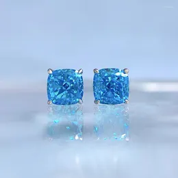 Stud Earrings Spring Qiaoer 1.5 Carat 7 7mm High Carbon Diamond 925 Silver Small For Simple And Fashionable Women's