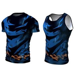 Men039s TShirts Mens Goku Cosplay 3d Printing Tights Tops Gym Fitness Running Compression Breathable Quick Drying Sportwear Ts2323839