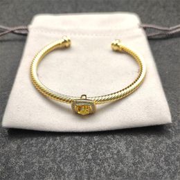 Dy designer bracelet for man plated gold fashion designer bangles hot for man resplendent bracelet Jewellery wedding christmas presents Minimalist zh156 E4