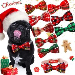Dog Apparel 30PCS Bows Removable Christmas Collar Accessories Small Cat Bow Tie For Pet Grooming