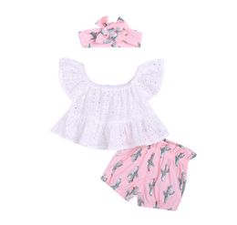 Ganzes Baby-Mädchen-Designer-Kleidung, Sommermode, T-Shirt, Kaktus-Shorts, Haar-Kaktus-Druck, 3-teiliges Set, Kinder-Designer-Kleidung, Mädchen9187254