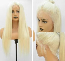150 Density Brazilian Blonde Human Hair Lace Front Wigs 13x4 Colour 613 Straight Thick Glueless With Baby Hair1587285