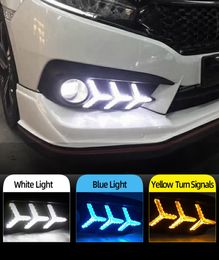 For Honda Civic 10th 2016 2017 2018 turning Signal style relay 12V Car LED DRL Daytime Running Lights Accessories with Fog Lamp ho4524366