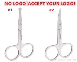 Protable Nose hair scissor round head tip Eyelashes Curler Makeup Scissors accept Customised logo7267594