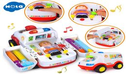 HOLA 836 Ambulance Car Toy with Music Lights for Baby Toddlers 1324 month 2in1 Pretend Doctor Toy Set Kit for Children Boys Y1995293