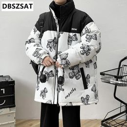 Women's Trench Coats Winter Cotton-Padded Clothes Jacket Men And Women Parkas Funny Printed Fashion Thicken Outerwear Tops Male Female 4XL