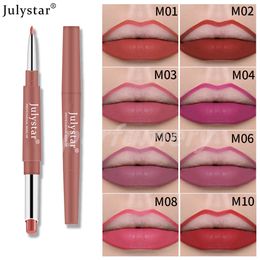 Dual-ended lipstick lip liner non-staining, non-sticky pink swirling lipstick pencil Lipstick Brown Lip Line Private Label Custom Bulk Lipliner Lips Cosmetics