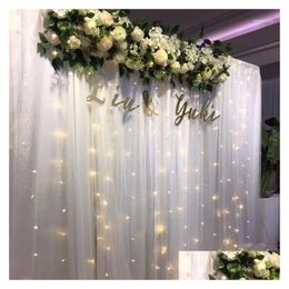 Decorative Flowers Wreaths Party Celebration Wedding Decor Backdrop Road Lead Flower Row Artificial Arrangement Rose Peony Leaf Ta Dh6Tf