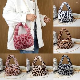 Evening Bags Vintage Leopard Fluffy Bag Purses Pattern Large Capacity Plush Shoulder Chain Crossbody Autumn Winter