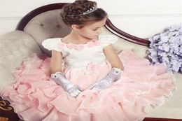 Formal Flowers Girl Dresses for Girls Wedding Party Dress Summer 2017 Layered Ruffles Patchwork Children Brand Kids Clothes 9374607