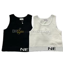 Women Sport Crop Top Letters Jacquard Tanks Top Designer Summer Yoga Tees Outdoor Fitness Wear