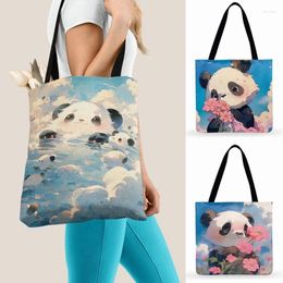 Evening Bags The Wind Rises Panda Cartoon Print Tote Bag Women Casual Christmas Gift Ladies Shoulder Foldable Shopping Beach