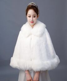 Formal banquet lady autumn winter warm thick fox fur banquet dress cape fur white capeShawl 20201264627