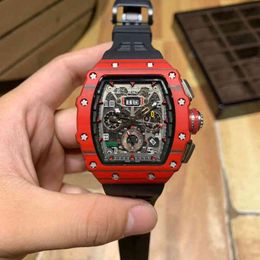 Superclone Richar Millers automatic watch for men chronograph Richa Milles Personalised Fashion Mens Mechanical Watch Carbon Fibre Red Tape Atmospheric Move UUAG