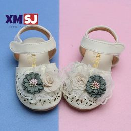 Summer Girls Shoes Cover Toe Sandals For Baby Girl Shoe Flowers Princess Shoes Baby Toddler Sandal For Kids Shoe 240301