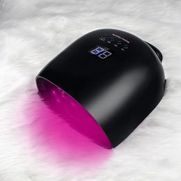 Rechargeable Nail Lamp 86W Wireless Gel Polish Dryer Red Light Manicure with Handle Cordless UV LED 240229