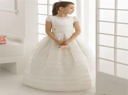 Flower Girl Dress For Wedding Short Sleeves First Communion Dresses Holy Communion Dress Pageant Gown Girls Birthday Party Formal 8238452