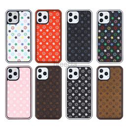 Cases luxury Leather cases for iPhone 14 11 Pro Max 12 13 Mini 7 8 Plus X XS XR XSMAX Fashion Floral print TPU case 240304