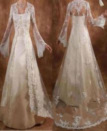 2019 Ivory Luxury Long Wedding Jackets Custom Open Front Long Sleeves Lace With Appliques Bridal Bolero Jacket Shawl White Wedding7188117
