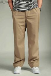 Men's Pants Plus Clothes Full Length Relexed Pants Fashion Big Fat Mens Cargo Pants Male Comfortable Cotton Man Trousers 240308