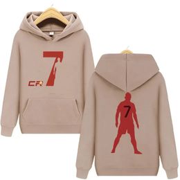 Design Hoodie Men Football Star CR7 Graphic Letter Printed Selling Brand Pullovers Shirt Hooded Sweatshirt for 240307