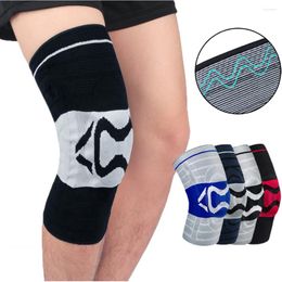 Knee Pads 1 Pcs Sports Brace Warm Compression Support Anti-collision Protector Silicone Patella Basketball Knit Leg Cover