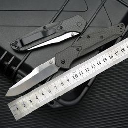 New BM940-1 Folding Knife Carbon Fiber Handle D2 Stonewash Blade BM940 Osborne BM940-1 Axis Pocket Self Defense Survival Camping Tool 059