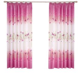 2 Panels Butterfly Flowers Printed Window Curtain Panels with Hooks for Bedroom Living Room Kids Rooms Nursery Window Drapes 1008700482