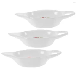 Tea Trays 3 Pcs Bag Saucer Ceramic Holder Plates Bags Sushi Soy Dipping Bowls Decorative Dish Decorate For Party