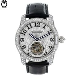 D color light luxury business Mozang diamond full drill Tourbillon wrist watch fashion waterproof watch wholesale