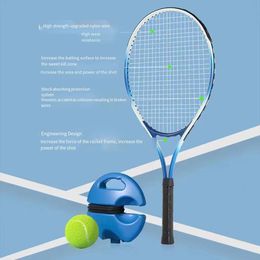 Tennis Rebounder With Elastic Rope Self Hitting Single Player Racquet Training Exercise Tennis Rackets Practice Ball Trainer 240304