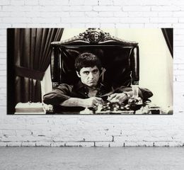 al pacino scarface Movie Poster Home Decoration Oil Painting Wall Picture for Living Room Canvas Black and White Pop Art9900179