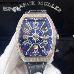 Swiss Watch Franck Muller Watches Automatic Box Certificate Frank Mens V41 Rear Diamond Blue Plate Yacht Fully Machinery