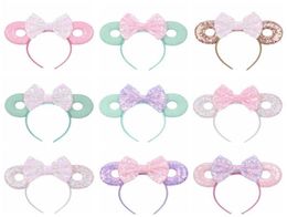 Baby Hair Sticks Mouse Ears Hair Band15 Colour Glitter Sequins Bows Donut Headband Children Cosplay Headdress Hoop Kids Hair Access9572092