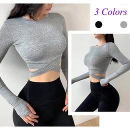 Active Shirts Long-sleeved Women Yoga Tops Breathable Quick-drying Anti-Shrink Fitness Slim 2024 Spring And Summer Tight Sports Clothes