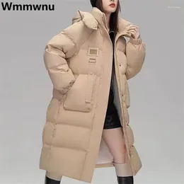 Women's Trench Coats Hooded Winter Loose Down Cotton Parkas Women Warm Oversized Jackets Thicken Korean Padded Mid-length Quilted Chaquetas
