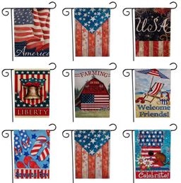 Usa Garden Flag Liberty Welcome Friends Oblong Double Sides National Flag Eagle Star Printing Summer Fun Sewing Cloth Vertical Ban2471471