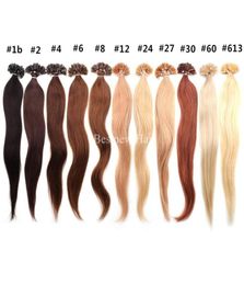 100g 14quot16quot18quot20quot22quot24quot Prebonded Italian Keratin Nail Tip U tip Fusion Indian Remy Human Hair Exten3150616