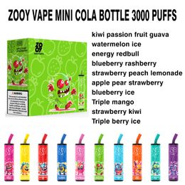 Factory Wholesale Vape Mini Portable ZOOY Cola Bottle Puff 3000 Disposable Electronic Cig Puffs Cigarette Disposable Vapes Pen HIfancy Puff 15k Puff 16k Vaper