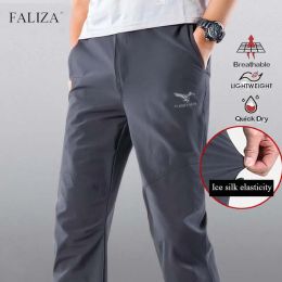 Pants FALIZA Mens Stretch Pants Breathable Outdoor Summer Thin Quick Dry Trousers Fishing/Climbing/Camping/Trekking Hiking Pants PFN42