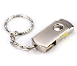 DHL 64GB 128GB 256GB Gold Silver Metal With Key ring Swive USB 20 Flash Drive Memory for Android ISO Smartphones Tablets9131041