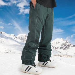 Capris New Winter Snowboard Pants Men Women Reflective Large Size Sports Trousers Windproof Waterproof Breathable Warm Snow Pants