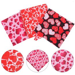 Dog Apparel 3 Pcs Valentine's Day Bib Pet Clothing Bandana Costumes Triangle Scarf Decor Saliva Towel Fabric