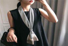 scarf strip small silk women039s spring foreign style fashion versatile decorative Winter narrow2100295