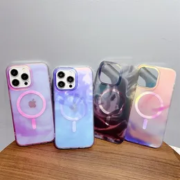 Wireless Ink Color Gradient Phone Case For iPhone 15 Pro Max 14 Plus 13 Shockproof Protection Figura Series MagSafe Mobile Cover